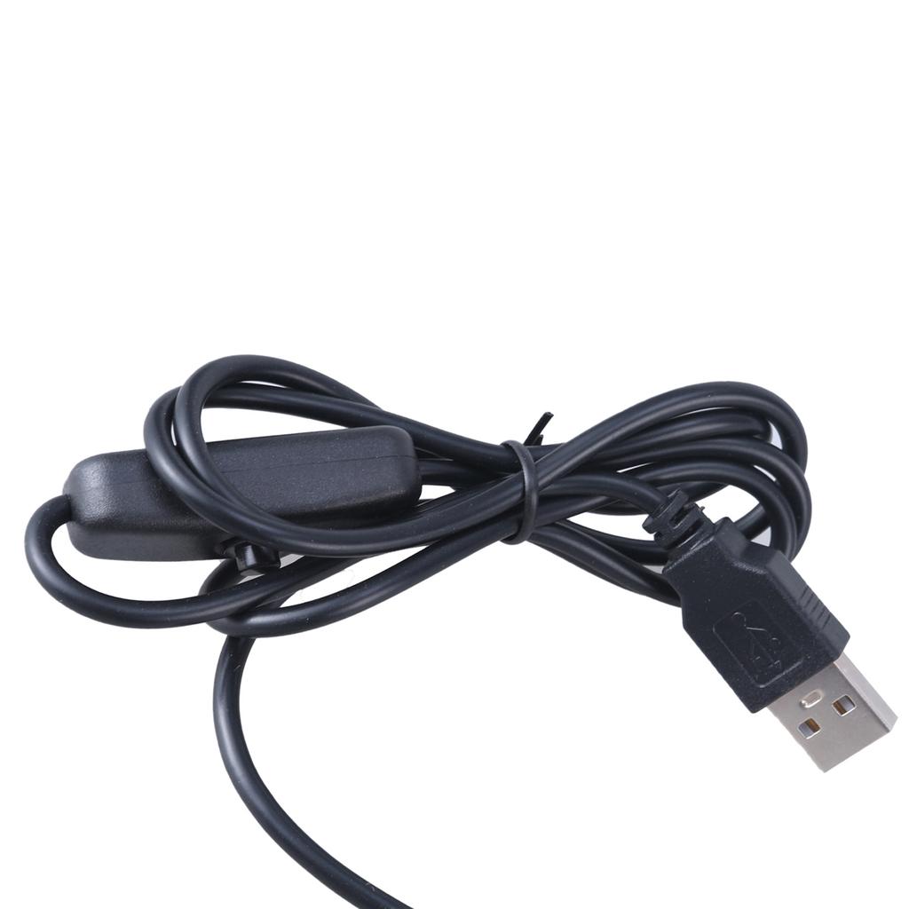 USB To DC5.5x2.1mm Power Cable Cord with Convenient On/Off Switch Button for 5V Electronic Devices 100cm Long Black