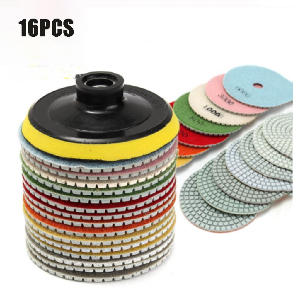 8/12/16PCS 100mm Polishing Grinding Discs 4 Inch Wet Polishing Discs Stone Refinishing