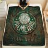 Custom Name Palmeiras Flannel Blanket, High quality Comfortable for All Seasons, Home Decor, Warmth and Comfort