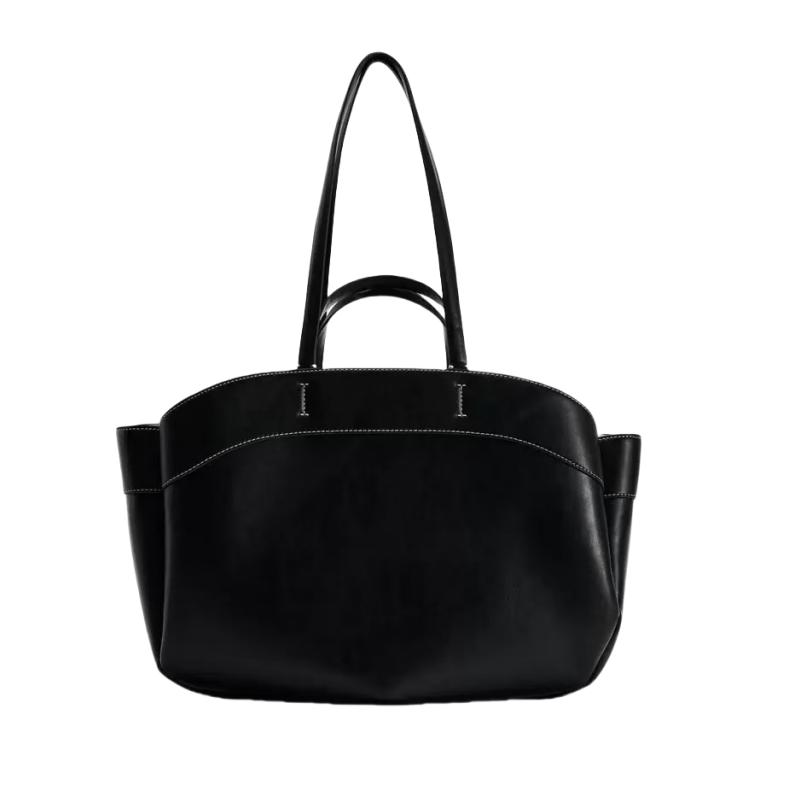 Tote Bag Trend Style Fashion Comfortable Handbag Lamp Luxury Brand Design Shoulder Bag Cowhide Large Capacity Pleated Skirt
