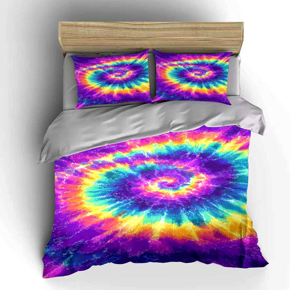 Tie-Dye Spiral Bedding Set Bedding set (1 duvet cover, 2 pillowcases, duvet not included)