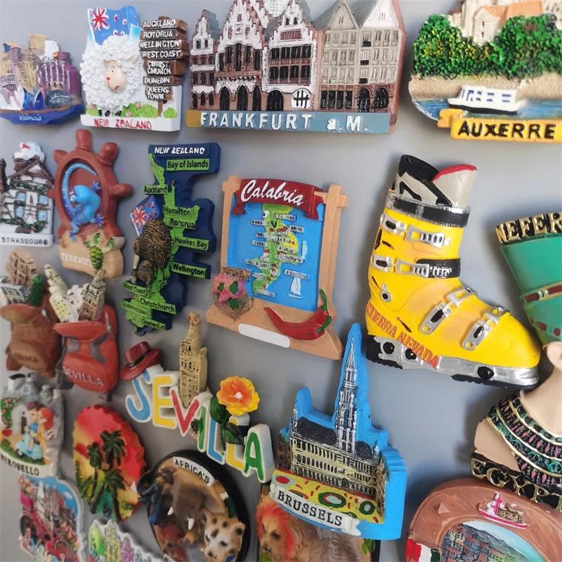Магниты на холодильник Туристический сувенир Франция Новая Зеландия Франкфурт Невада Тенерифе Испания Египет Брюссель Африка Амстердам Берлин Сайпан