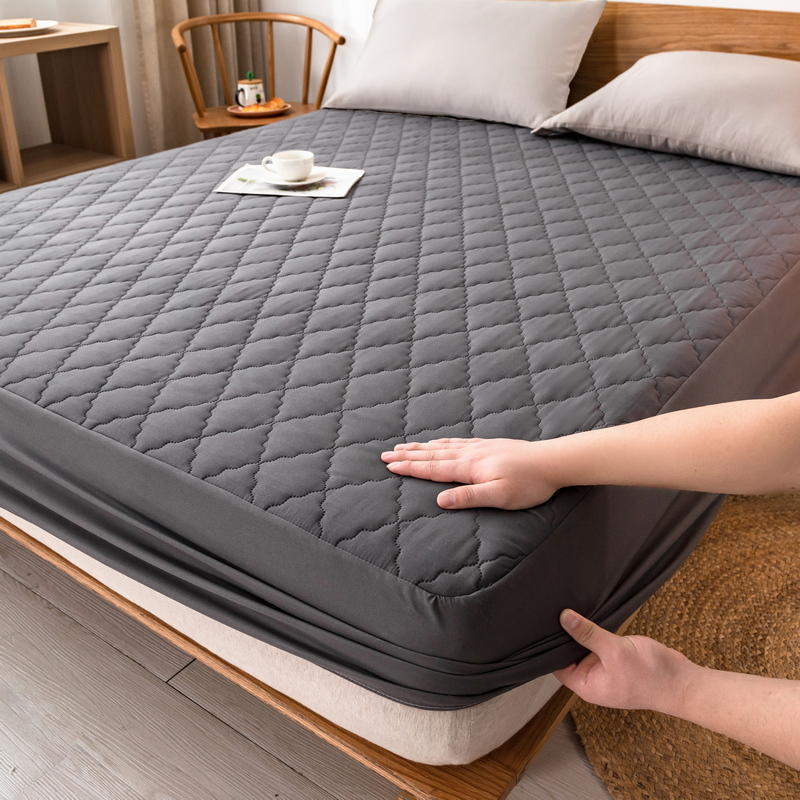 Thickened Fitted Sheet Plain Waterproof Matte Bedspread Four Season Simmons Dust Cover