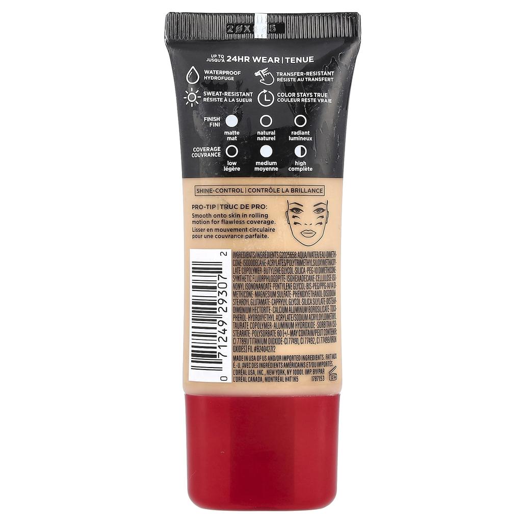 L'Oréal, Infallible, Pro Matte Foundation, 108 Caramel Beige, 30 Ml (1 Fl Oz)