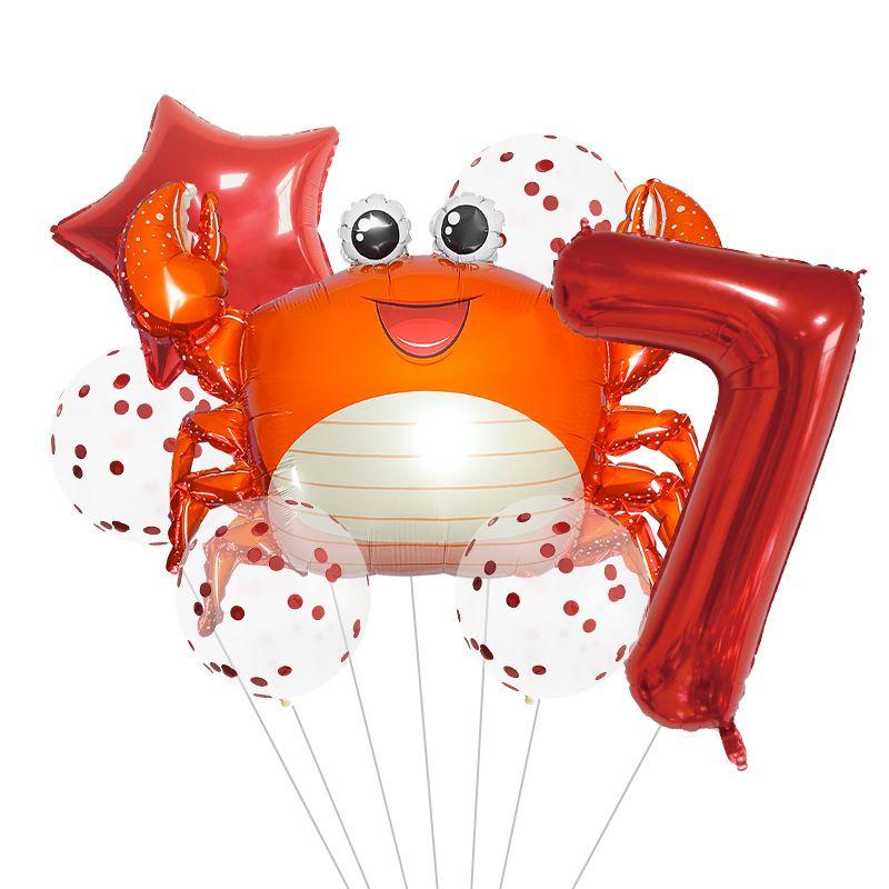 Набор воздушных шаров на тему океана, украшение для детского дня рождения, шары с цифрами