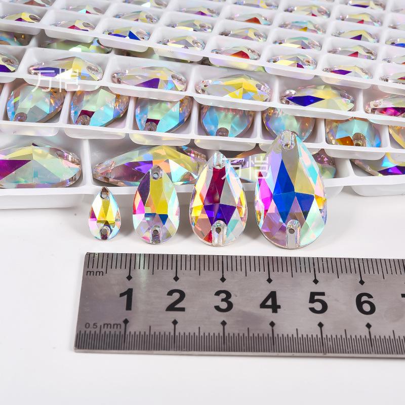 Стеклянная перевернутая кромка, ручная дрель, прямоугольная, специальной формы, плоское дно, двойное отверстие, ручная пряжка из камня, аксессуары для одежды своими руками