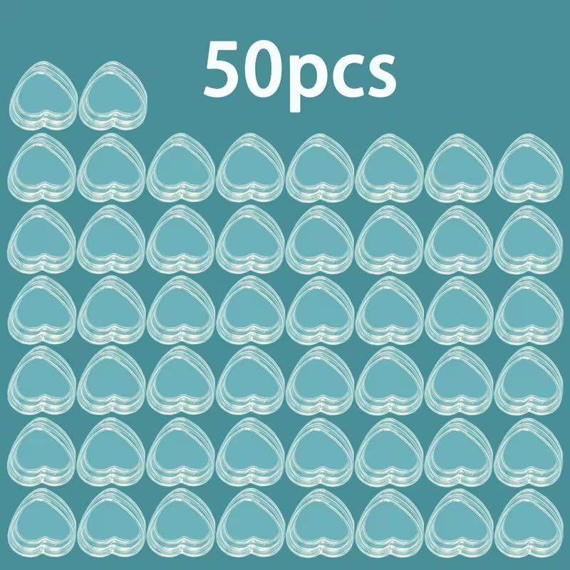 50/100 шт. Пластиковый набор косметических баночек в форме сердца, пустые прозрачные контейнеры, мини-пластиковые коробочки с крышками для образцов порошка