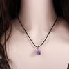 Gift Leather Rope Korean Style Jewelry Geometry Clavicle Chain Crystal Necklace Female Necklace
