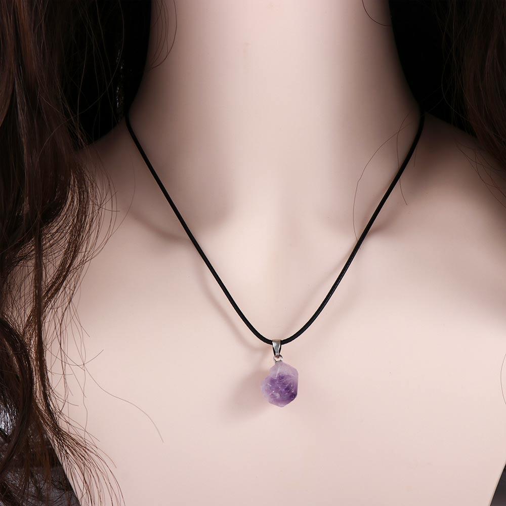 Gift Leather Rope Korean Style Jewelry Geometry Clavicle Chain Crystal Necklace Female Necklace