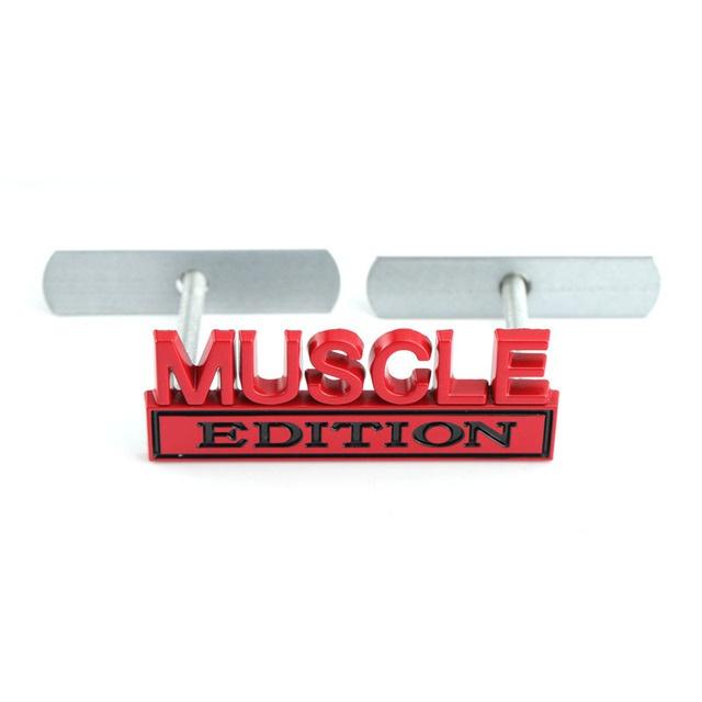 1Pc 3D Metal Muscle Edition Logo Car Front Grille Badge Side Fender Rear Trunk Emblem Sticker Decal