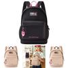 Simple Solid Color Letter And Lots Print Student Casual Backpack With Pendant For School And Daily Use