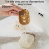 Durable Soap Storage Case Cute Bear Box with Lid, Plastic Holder Protector for Business Trips Drainage Design, Portable Travel Home And Dish Gym