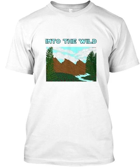 Into The Wild 100% Cotton T-shirt Mens Tees Top Made in the USA T-Shirt Tee Top Unisex