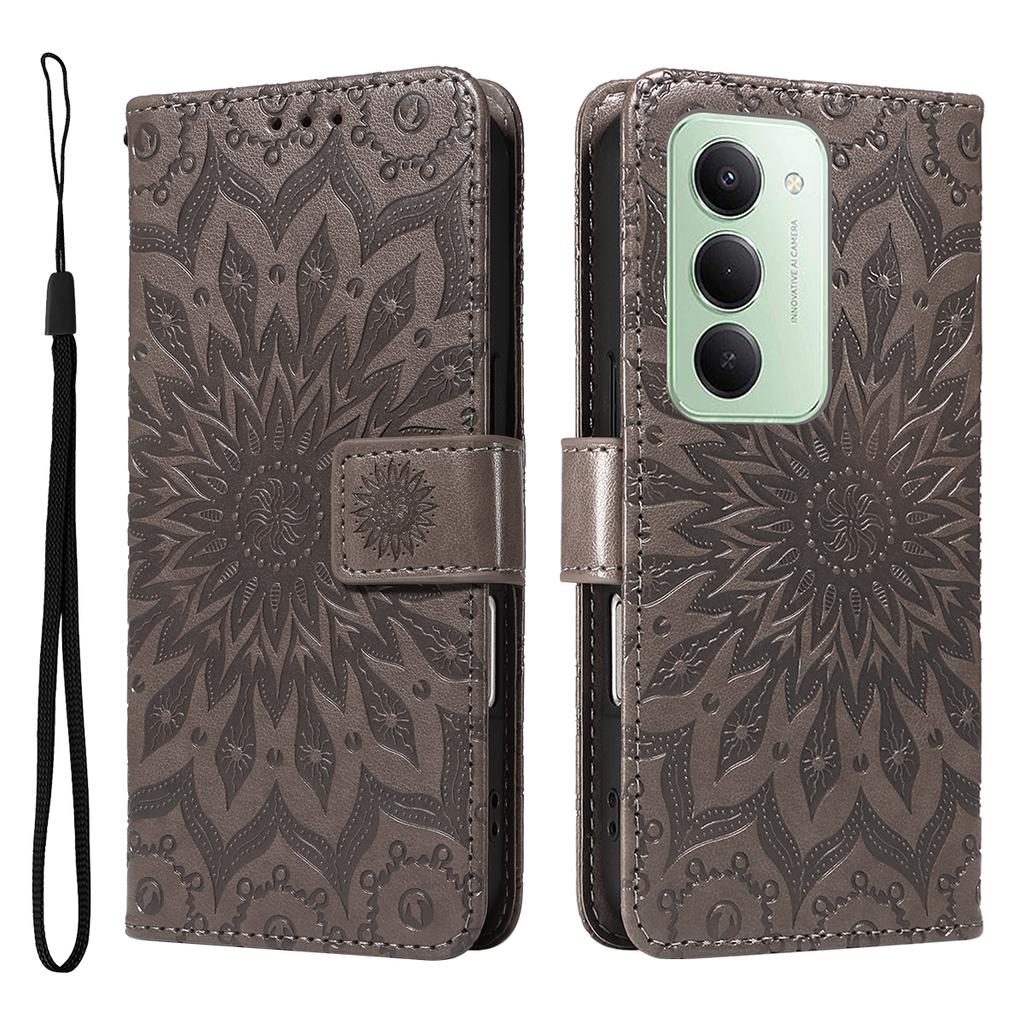 For Xiaomi Redmi 15 5G (Global) (169mm) Leather Wallet Case Sunflower Imprinted Phone Cover