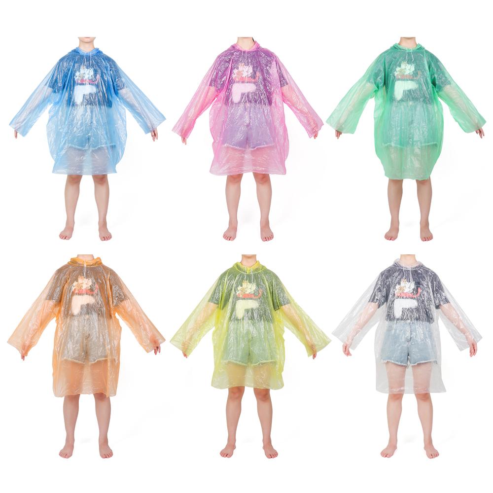 Упаковка-карточка Детский дождевик Вакуумная компрессия Цельный дождевик Многоразовый пончо Дети