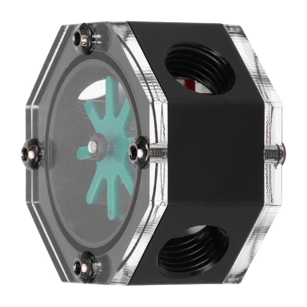 Water Flow Meter Transparent Acrylic Octagonal Metal Computer WaterCooled Rheometer