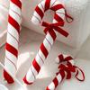 Белые и красные подвесные украшения в виде леденцов из пенопласта и бархата, украшение для рождественской елки, украшение для дома
