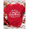 Casual Christmas Claus T-Shirt for Women Loose Round Neck Short Sleeve Tops