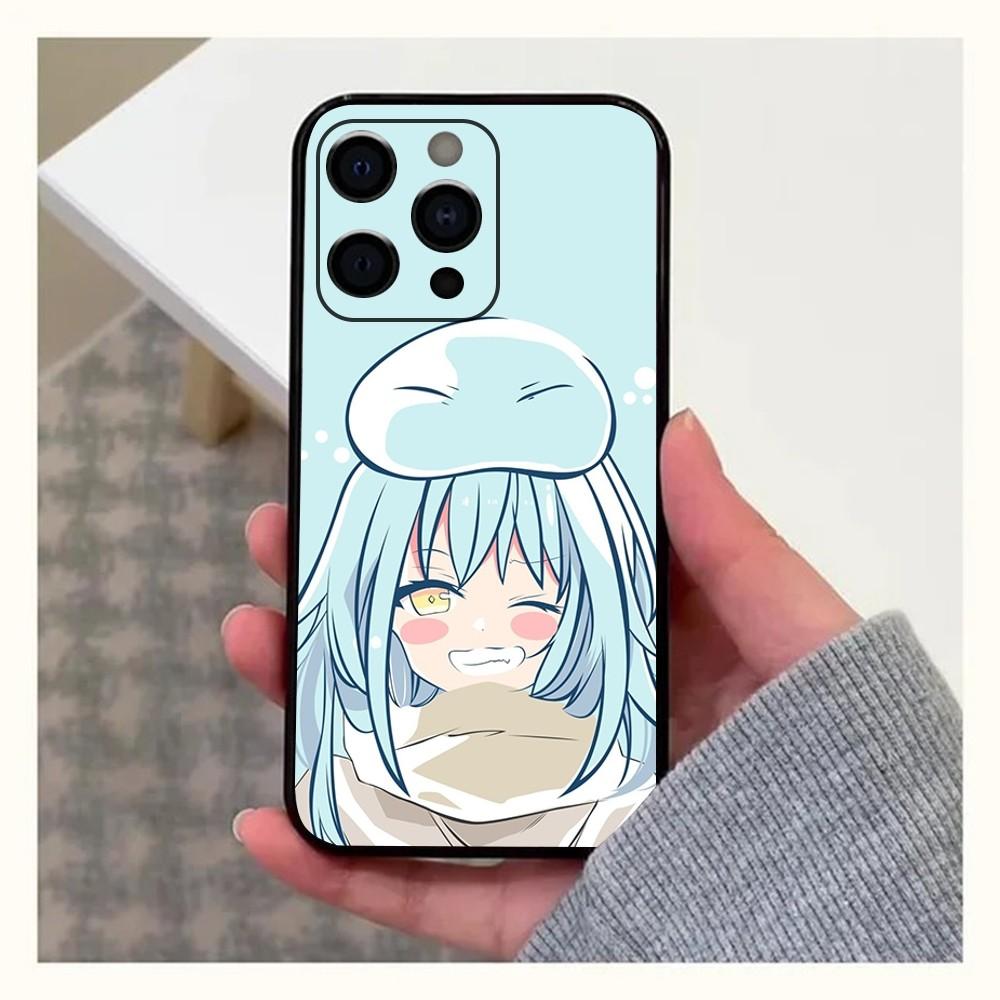 Чехол для телефона Anime T-Tensei Slime R-Rimuru для Apple iPhone 15,14,13,12,11,Pro,X,XS,Max,XR,Plus,Mini Мягкий черный чехол