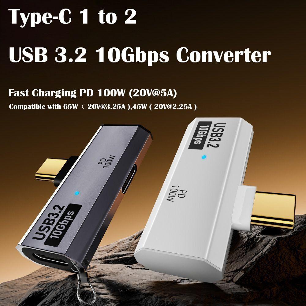 PD 100W 2 In 1 OTG Splitter 20V 5A USB-C To USB 3.2 Adapter Type-C Charging Converter
