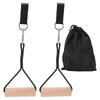 Pull Up Workout Handle Chin Up Wood Grips Heavy Duty Gym Weight Handles for Muscle Strengthening