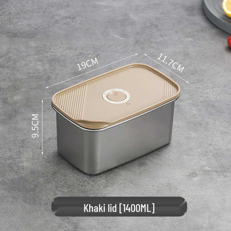 Japanese Style Stainless Steel Bento Box with Lid - Fresh-Keeping, Portioning, and Freezer Storage
