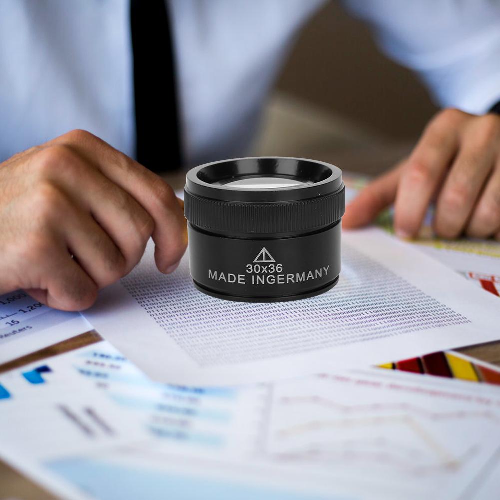 30X Mini Handheld Magnifier Round for Jewelry Identification Component Detection 30x36mm