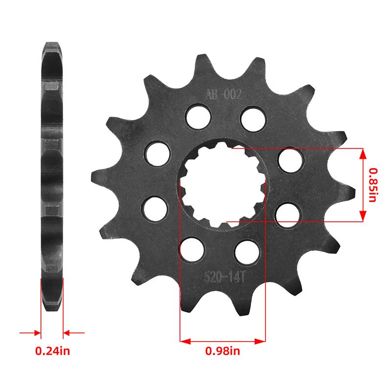 520 13T 14T 48T Motorcycle Front Rear Sprocket Gear Wheel Cam for Kawasaki KX250 L1-L3 1999-2001 KX250 L4 M1-M3 2002-2005