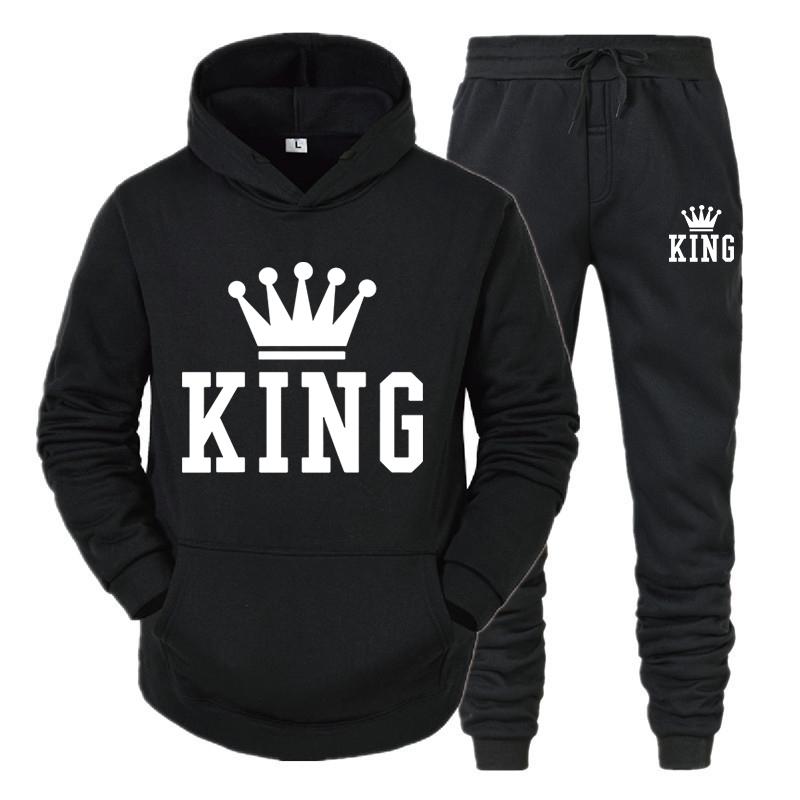 Спортивный костюм King, мужские комплекты, зимние толстовки, брюки, 2 шт., толстовки для бега, мужская осенняя толстовка, спортивный костюм