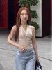 Топ-камсоль Mermaid Desire Nude с V-образным вырезом и кружевом на бретельках-халтер - Облегающий, Стильный и Красивый