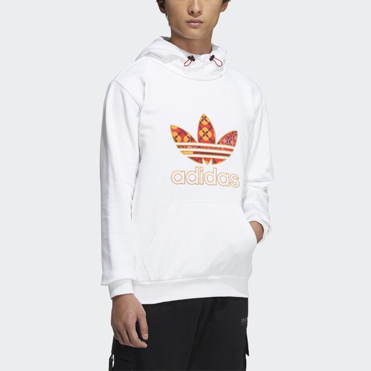 Adidas Толстовка с капюшоном Originals Trefoil CNY Color-Block с логотипом, мужская, белая HD0314