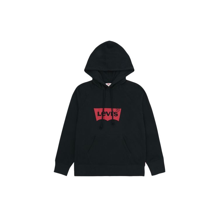 Толстовка с капюшоном Levis Letter Logo Printed Women Hoodie Black 35946-0099