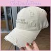 Womens Distressed Hat Washed Cotton Embroidered Letters Visor Protection Sun