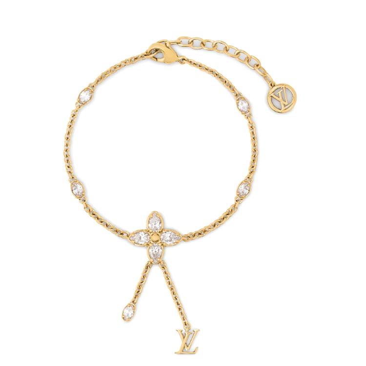 Louis Vuitton Dazzle Floral Inlay Sparkling Metal Bracelet Women bracelet Gold M1625A