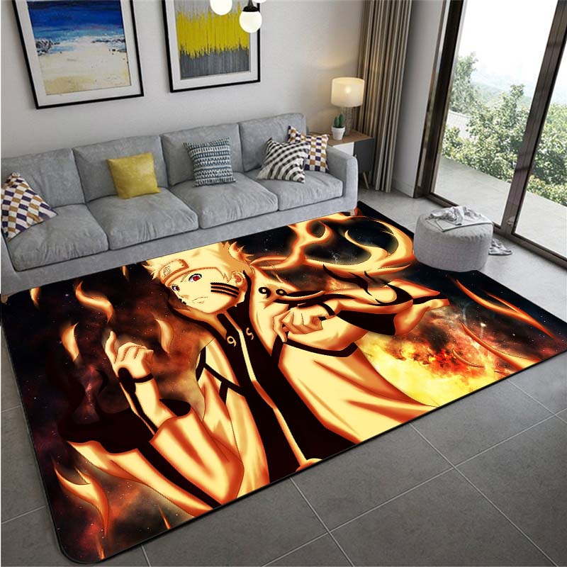 Anime Naruto Non-slip Area Rugs Large Mat Rugs for Living Room Comfortable Carpet Soft Floor Mat Rugs for Bedroom
