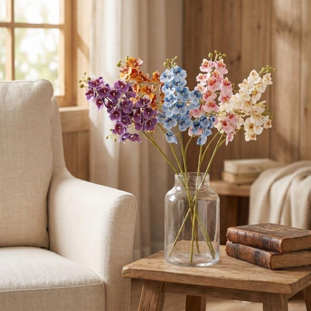 21 Heads Artificial Phalaenopsis Branches Real Touch Fake Mini Flowers  Balcony Decor