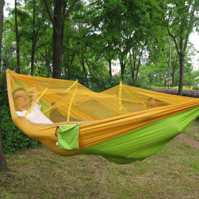 Spacious Double Person Hanging Hammock Bed With Anti-mosquito Net For Camping