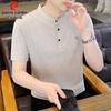 Мужская футболка-henley с коротким рукавом из ледяного шелка