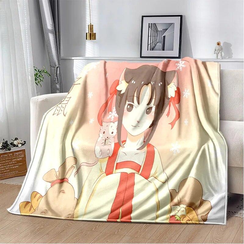 Двенадцать китайских знаков зодиака с узором Манта, чехол для дивана-кровати, мягкое одеяло, плед, мягкие теплые фланелевые одеяла, вентиляторы Gif