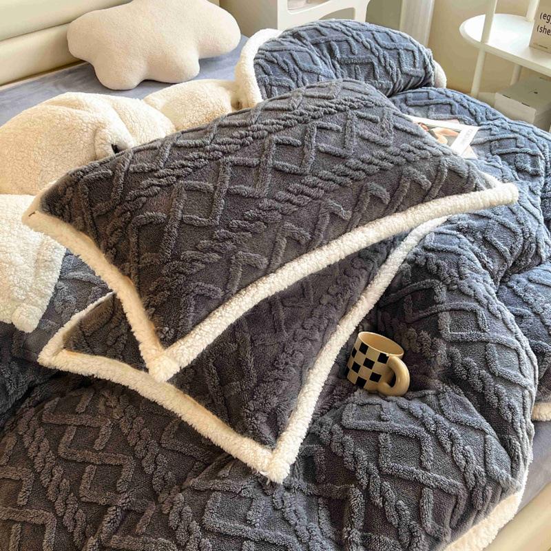 Плюшевая наволочка Зимняя теплая наволочка Двусторонняя пушистая наволочка Защита для подушки для украшения спальни, общежития