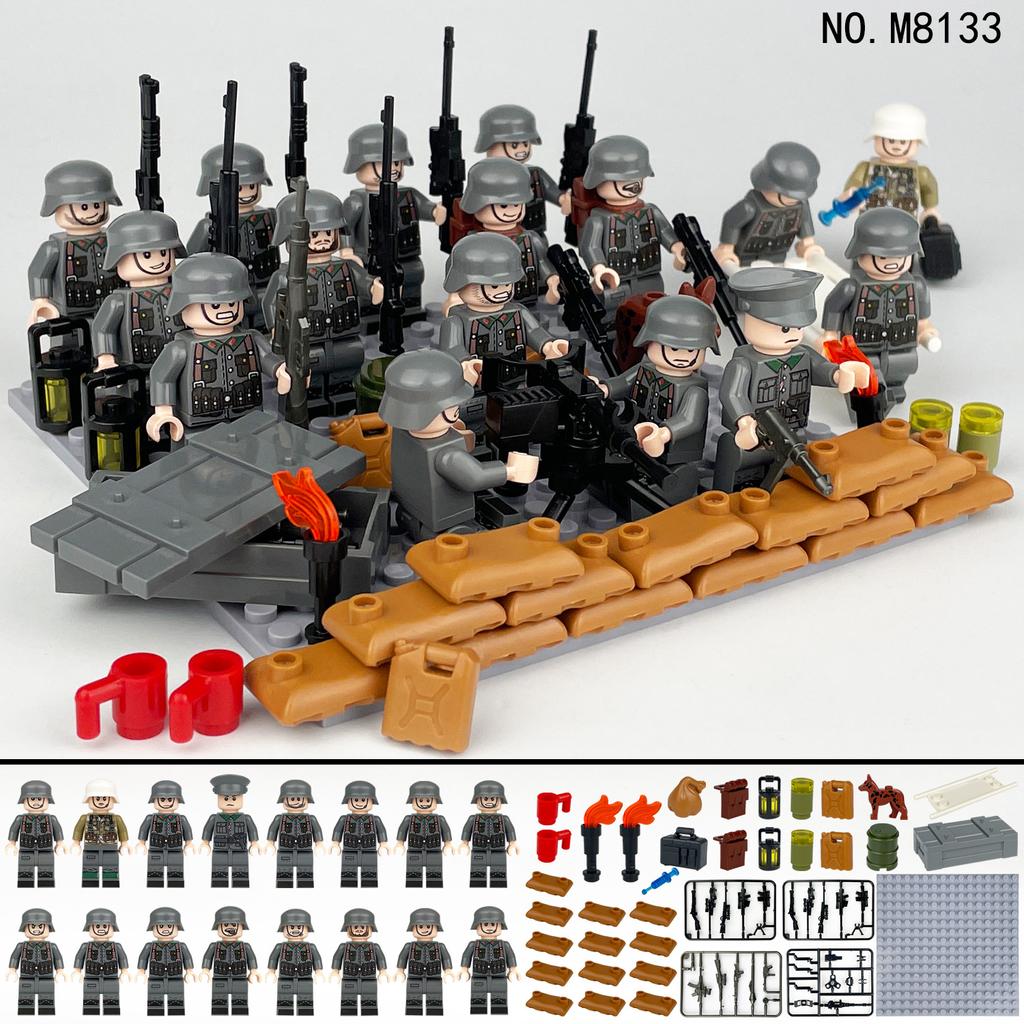 Military Series WW2 Medic Trench Fort Scene Children's Building Blocks Toy