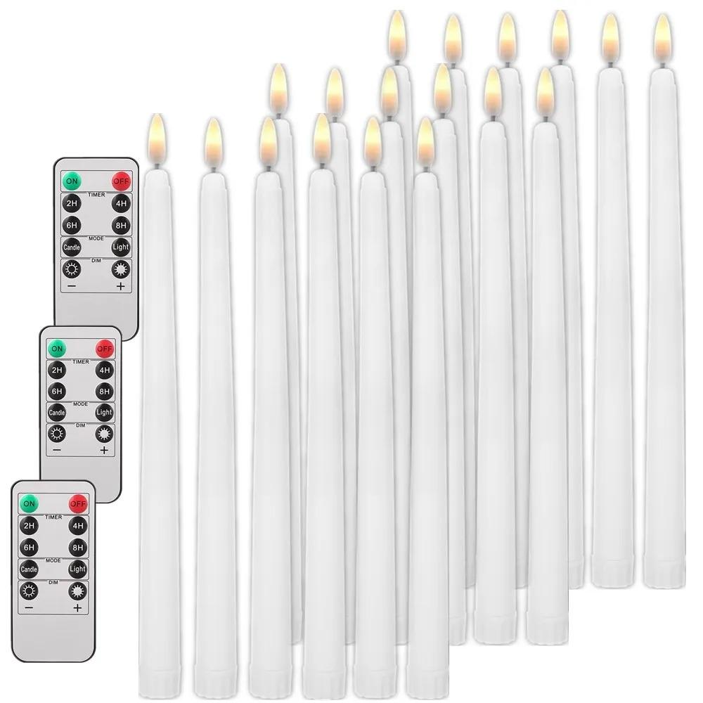 Flameless Flickering Taper Candles With/without Remote Control Timer Dimmer Battery Operated Candlesticks for Christmas Wedding