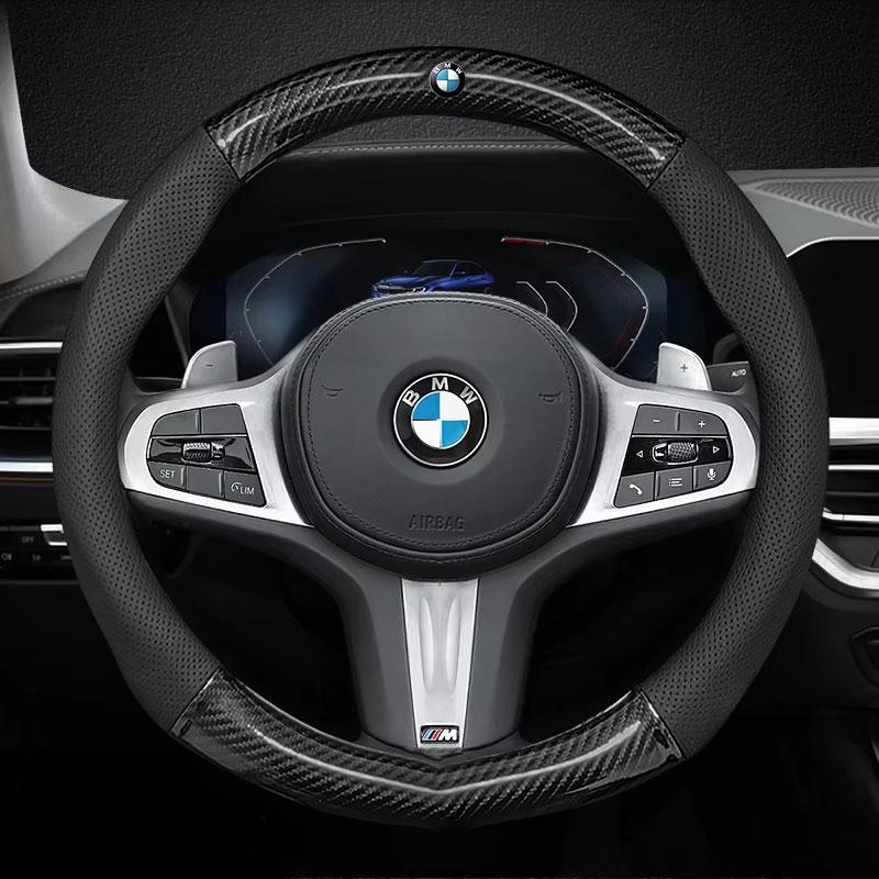 Carbon Fiber Car Steering Wheel Cover For BMW 3 5 6 7 Series E39 E46 E60 E90 F01 F10 F15 F20 X1 X2 X3 X5 X7 For BMW Accessories TZJHB1
