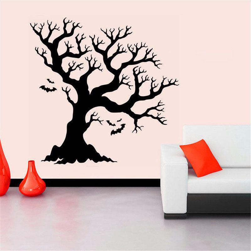 Removable Halloween Diy Wall Stickers With Fire Retardant Pvc Pumpkin Witch Decal