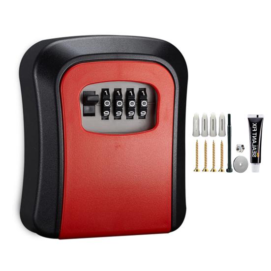 1 комплект ящика с замком для ключей, большая вместимость, высокая прочность, хорошая безопасность, небьющийся 4-значный кодовый замок с паролем, сейф для дома