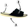 Black women's suede leather slippers, velvet house slippers 41