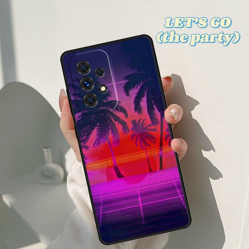 Чехол для телефона 80-х Retrowave Неоновые пальмы Для Samsung Galaxy A42 A31 A40 A51 A71 A32 A80 A52 A72 A73 A21S A50 A70 A11 A12