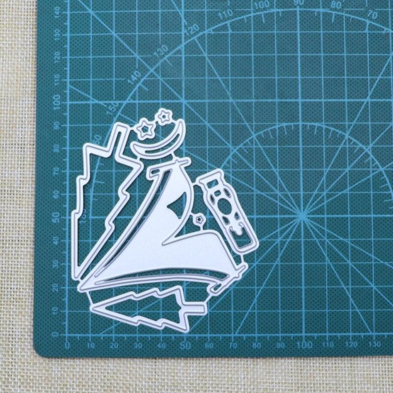 Металлические штампы для резки «Сосновый лес, луна» для скрапбукинга, тиснения, трафаретов, фотоальбомов, Рождества