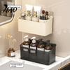 Home Organization Essentials Wall-mounted Storage Rack, Transparent Plastic Space Saving Organizer Bin, No Drill Wall Self Adhesive Container