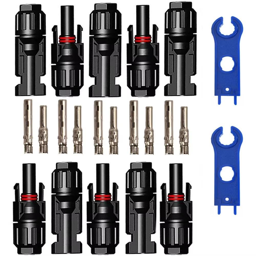 5 пар водонепроницаемых солнечных коннекторов с 2 ключами, солнечный фотоэлектрический коннектор, коннектор для солнечной панели